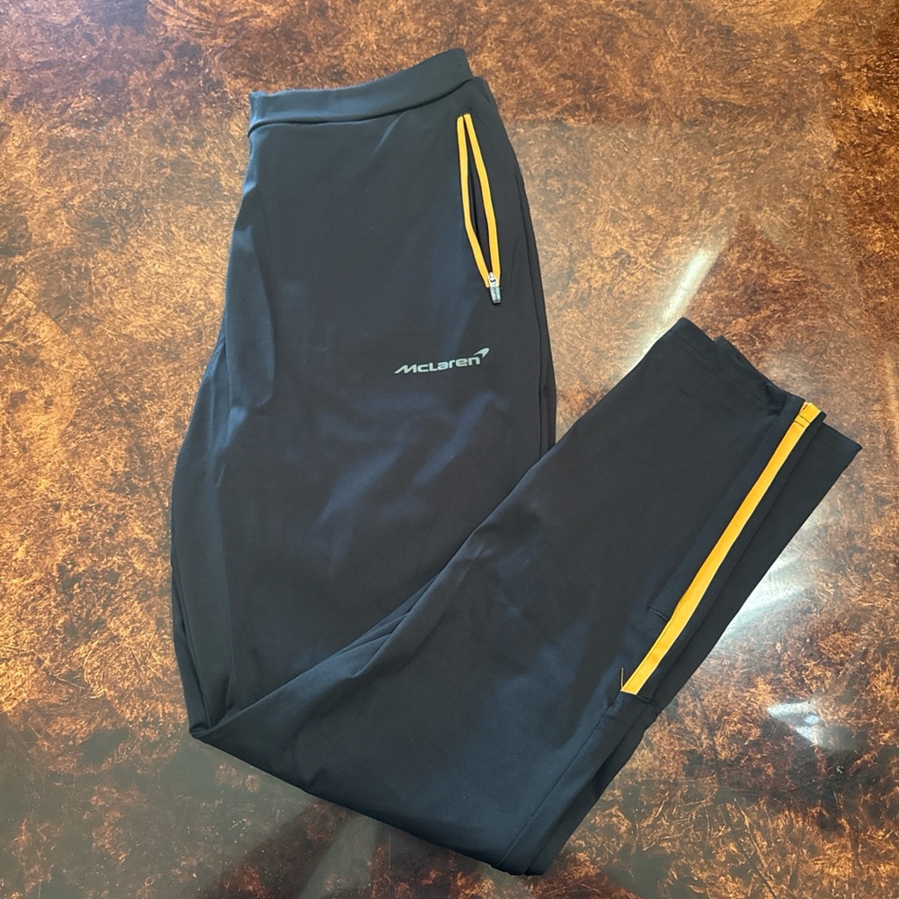 McLaren Black Joggers with orange Zipper